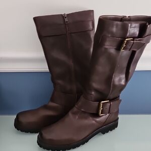 Gentle Souls Dark Brown Buckle Up Zip Boot